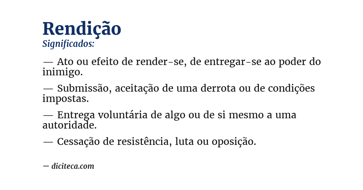 Significado de rendição