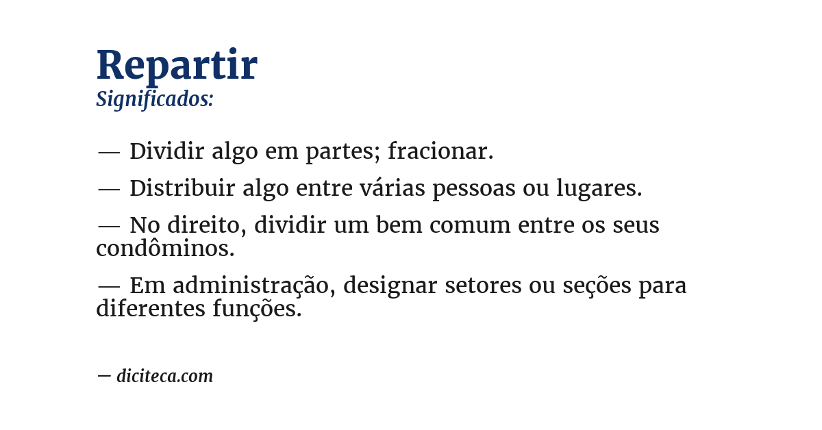 Significado de repartir
