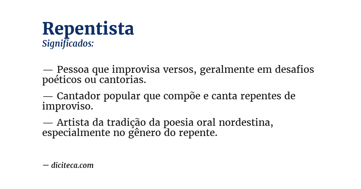 Significado de repentista