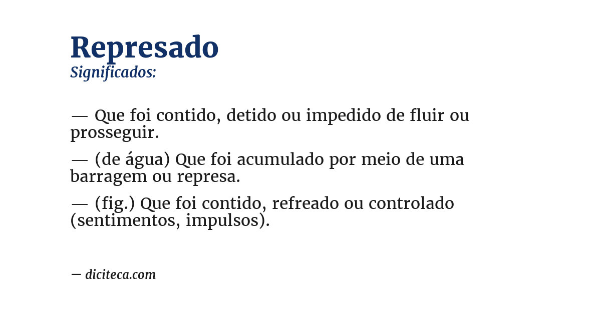 Significado de represado