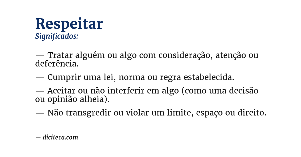 Significado de respeitar