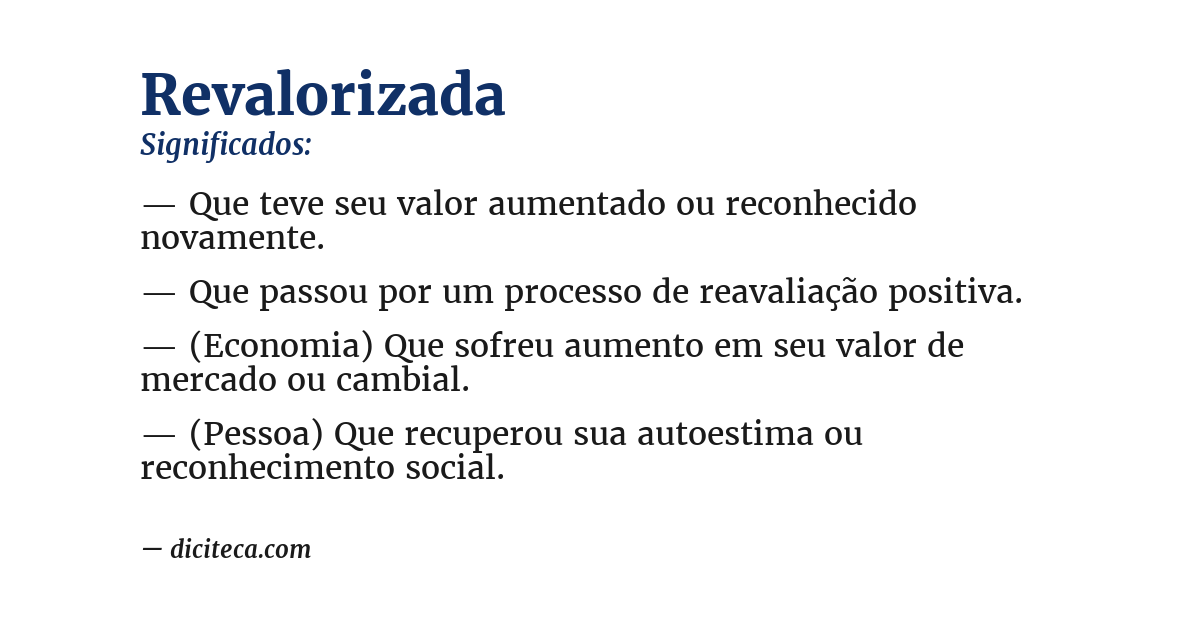 Significado de revalorizada