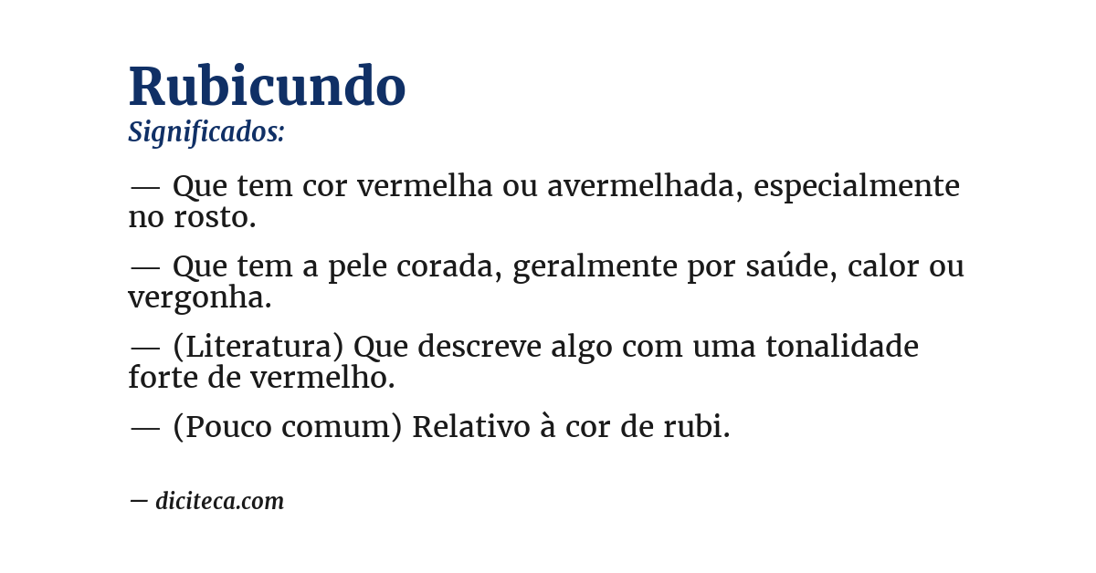 Significado de rubicundo