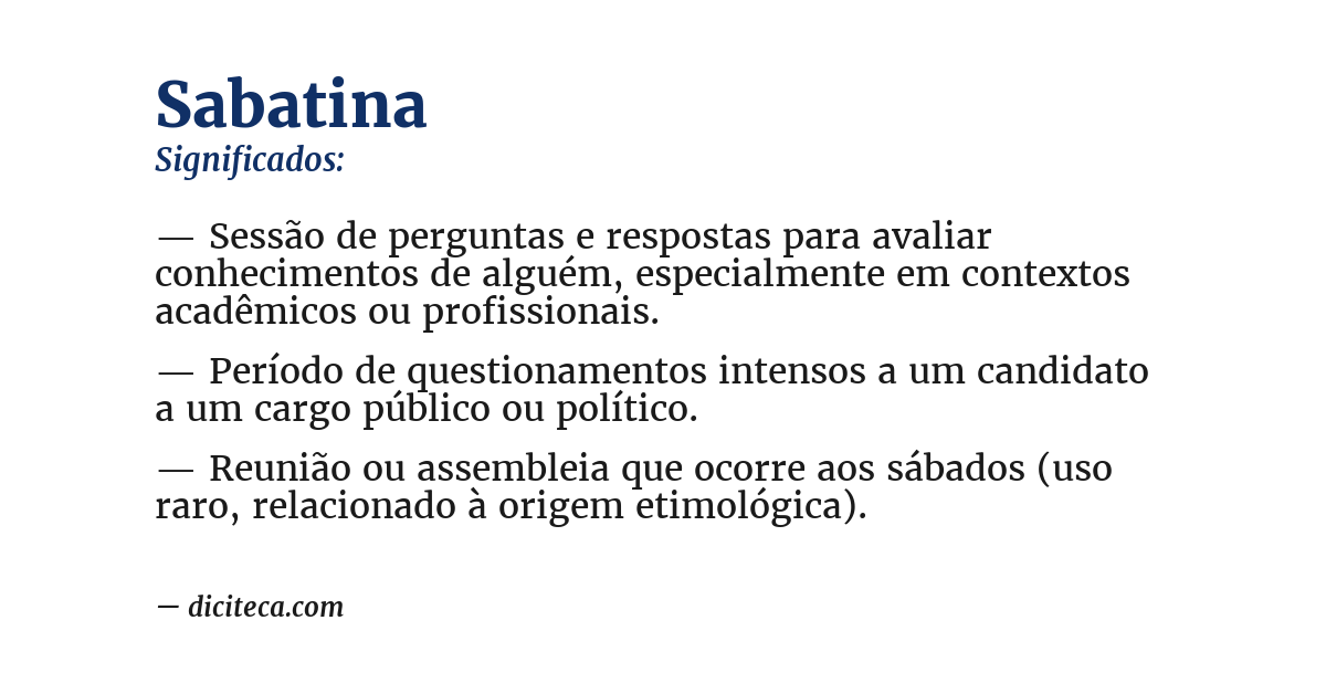 Significado de sabatina