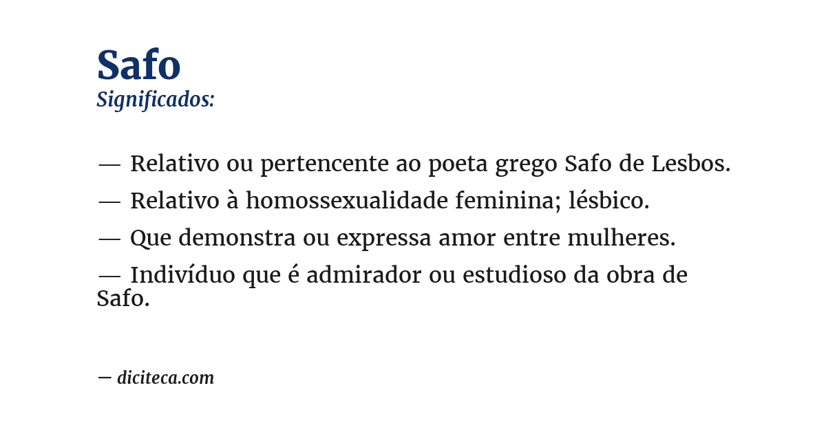 Significado de safo