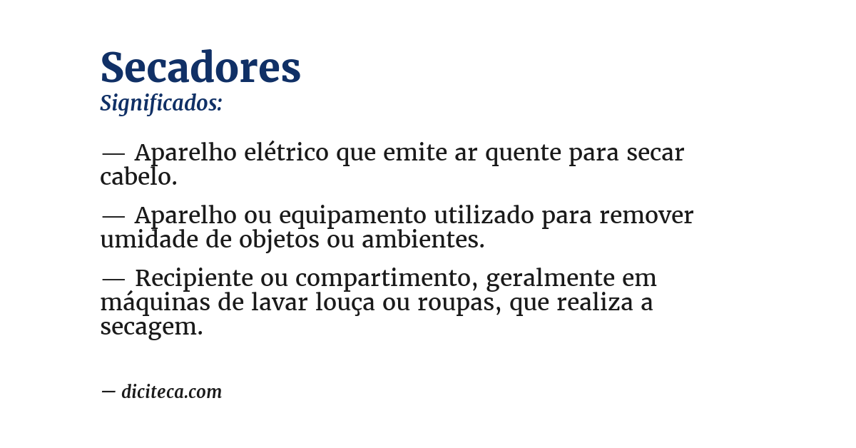 Significado de secadores