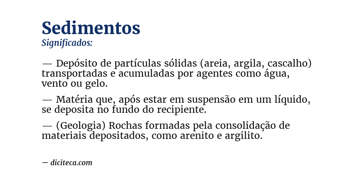 Significado de sedimentos