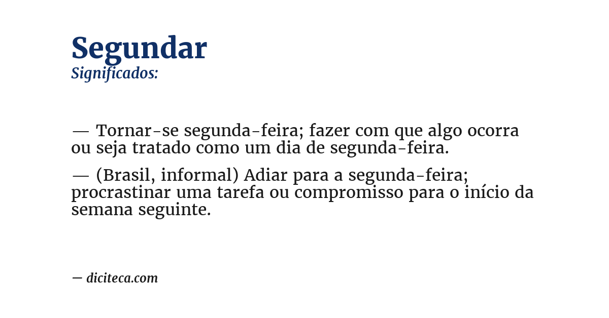 Significado de segundar