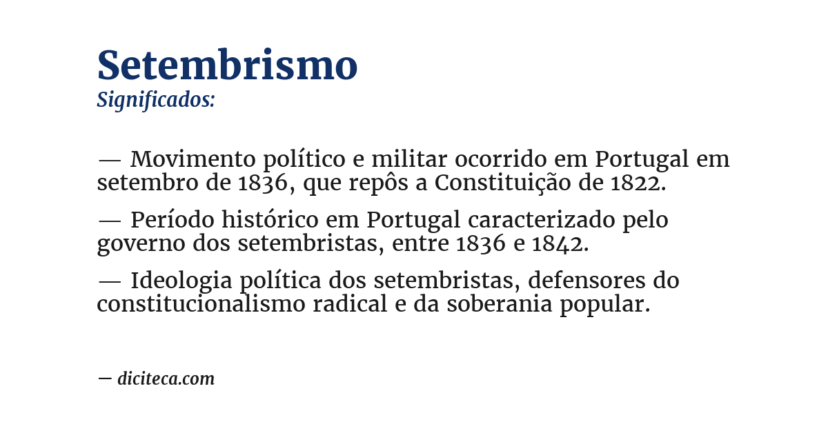 Significado de setembrismo