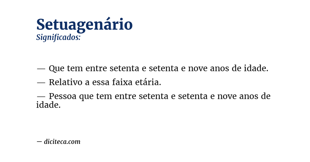 Significado de setuagenário