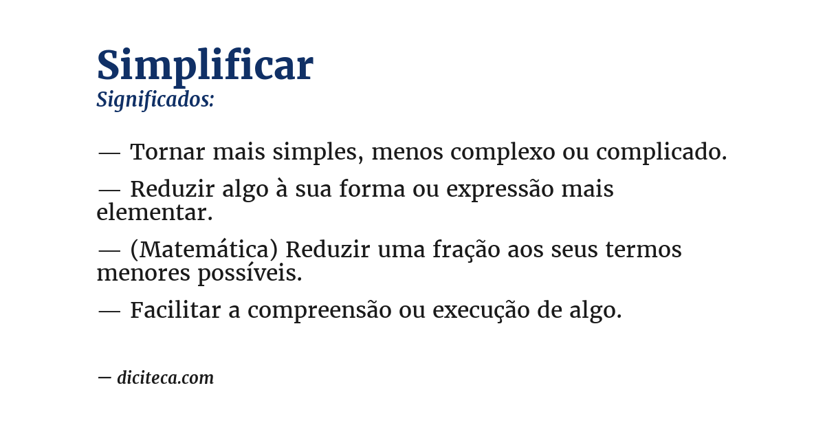 Significado de simplificar