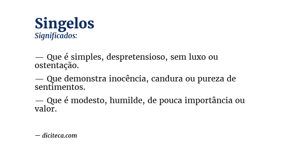 Significado de singelos