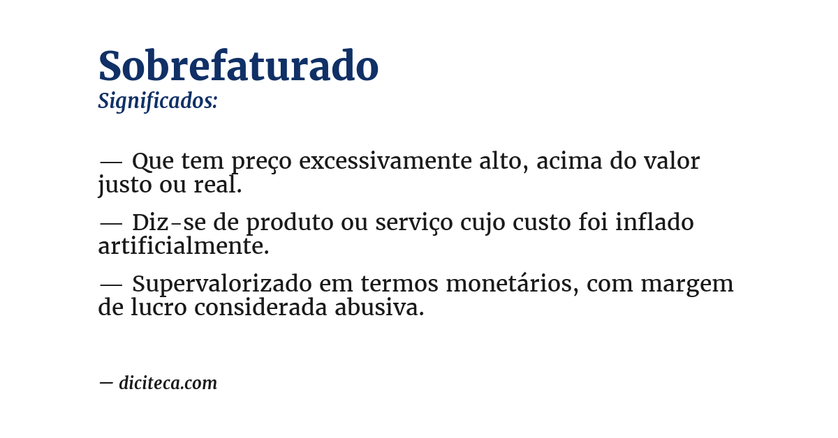 Significado de sobrefaturado