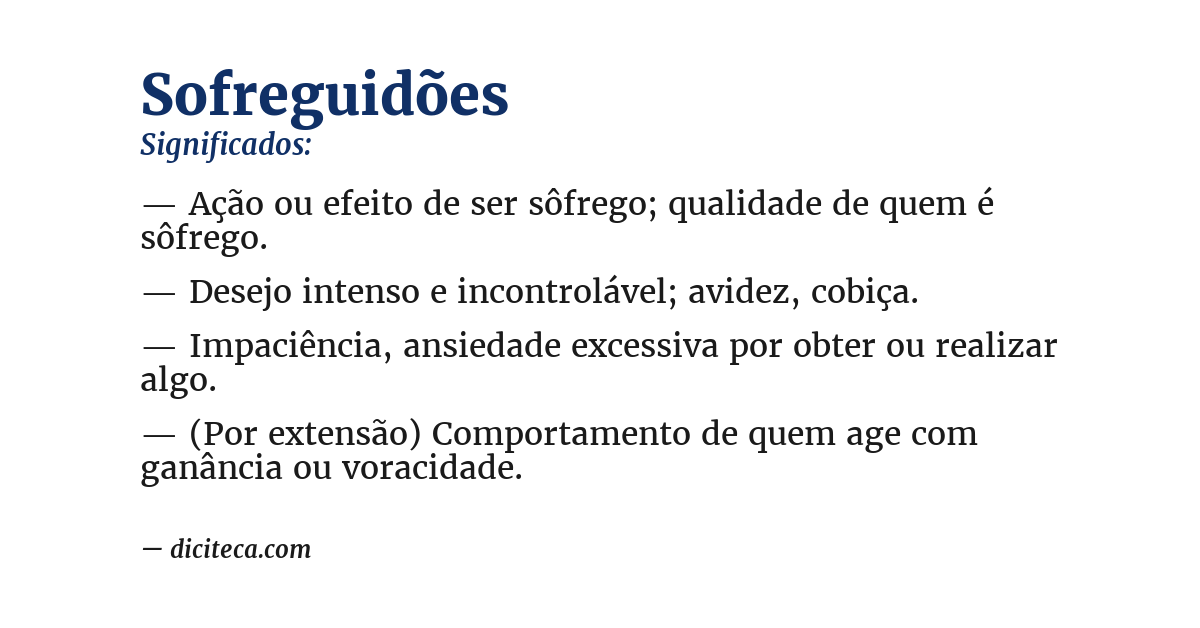 Significado de sofreguidões
