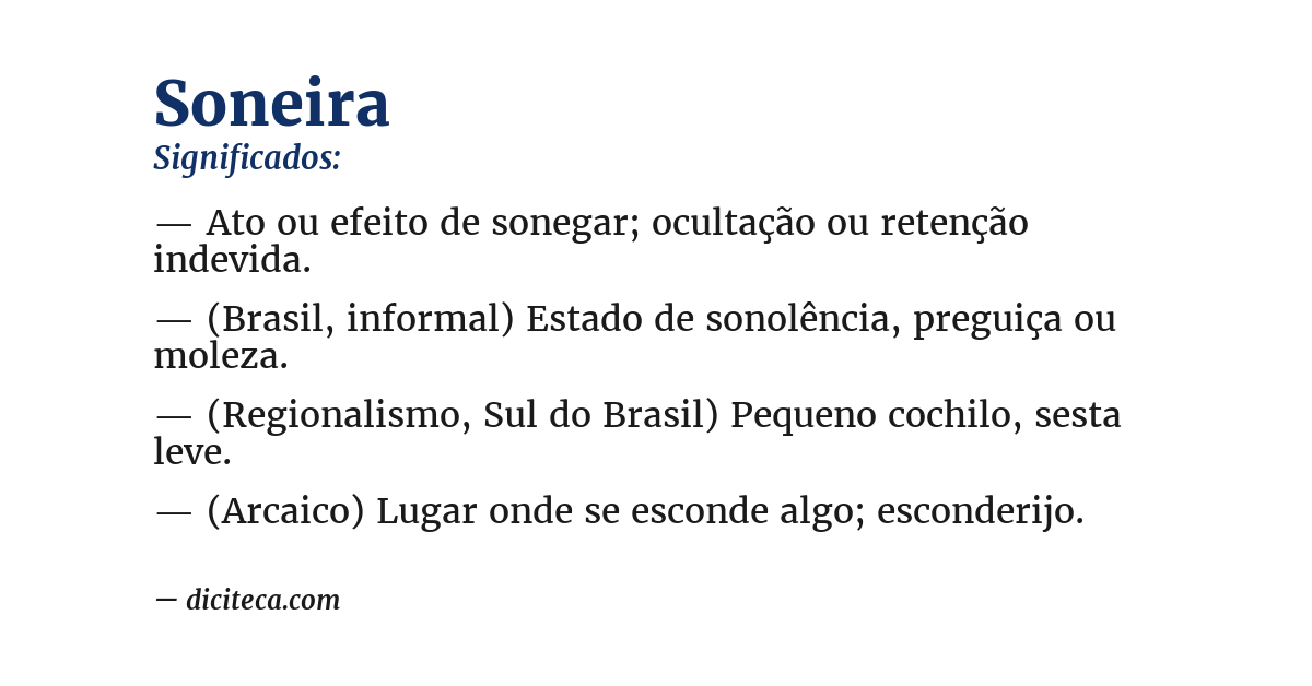 Significado de soneira
