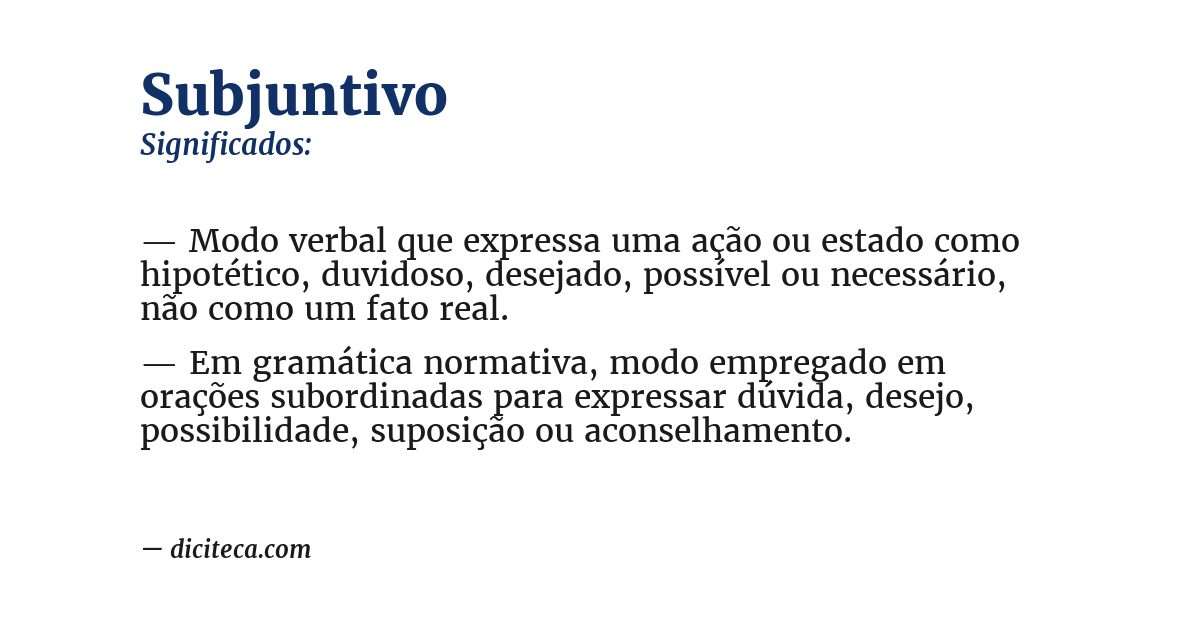 Significado de subjuntivo