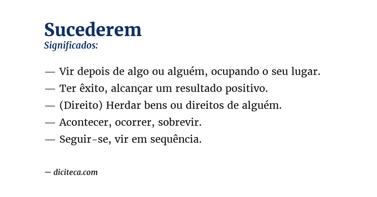 Significado de sucederem