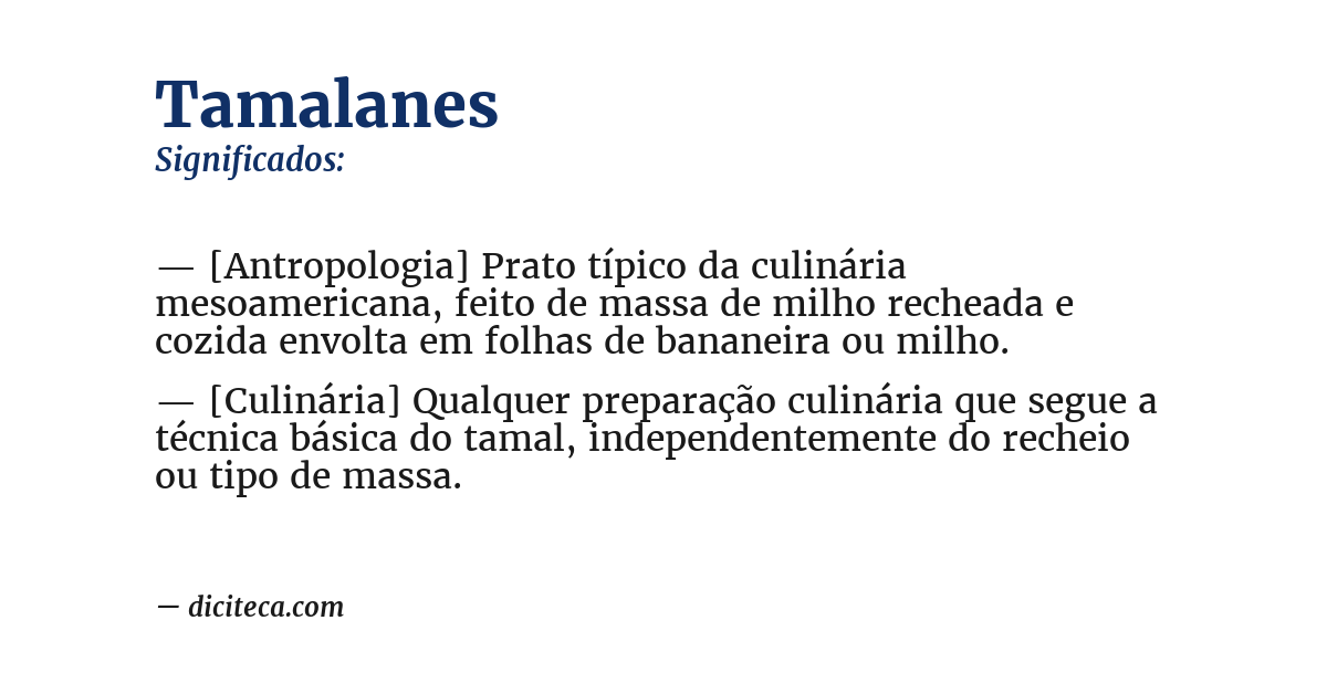 Significado de tamalanes