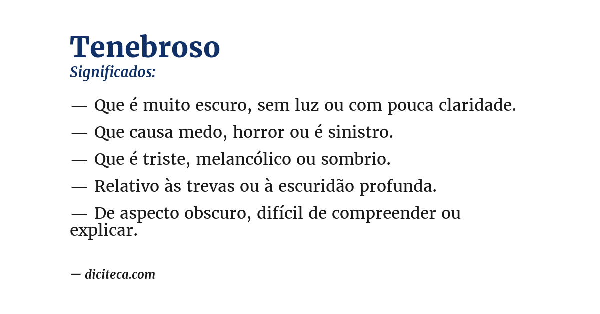Significado de tenebroso