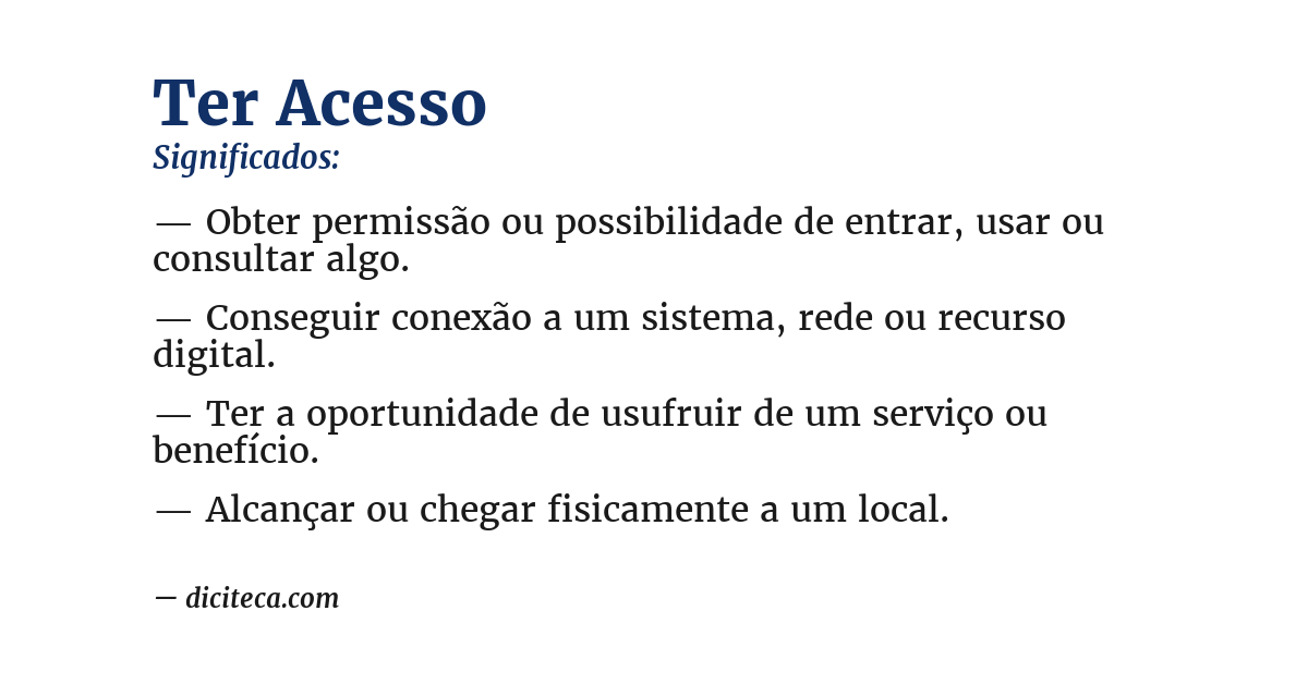 Significado de ter acesso