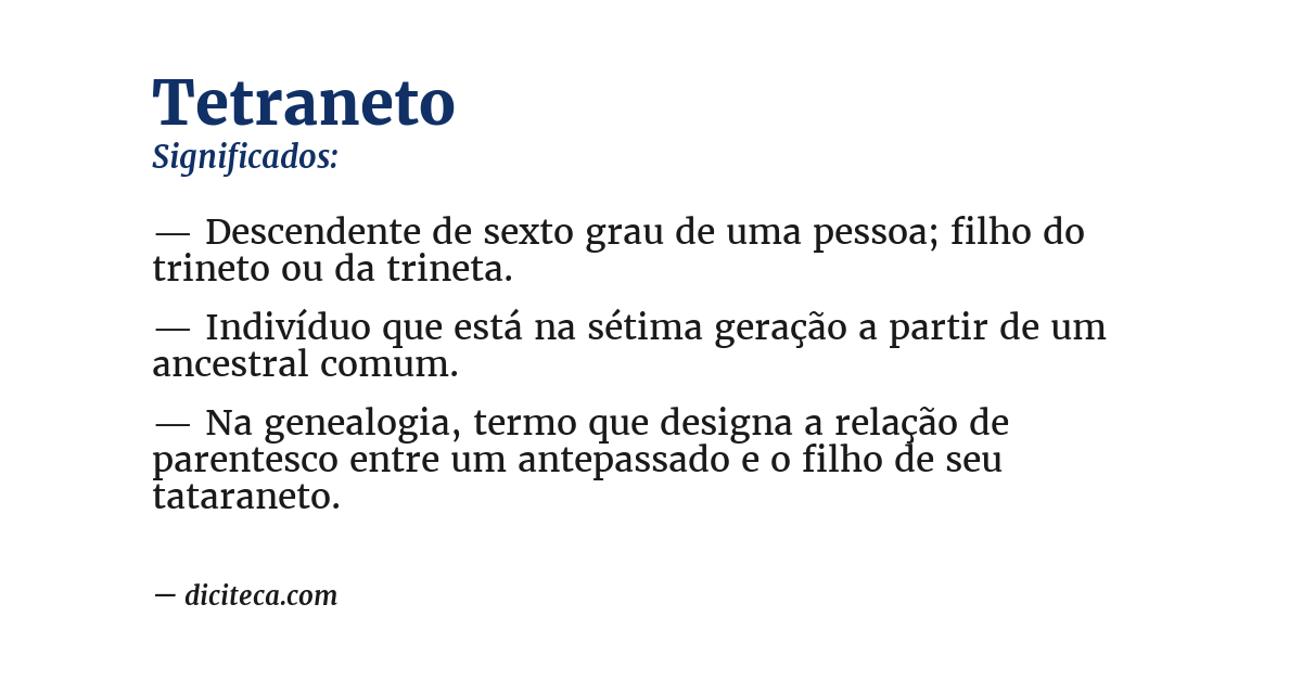 Significado de tetraneto