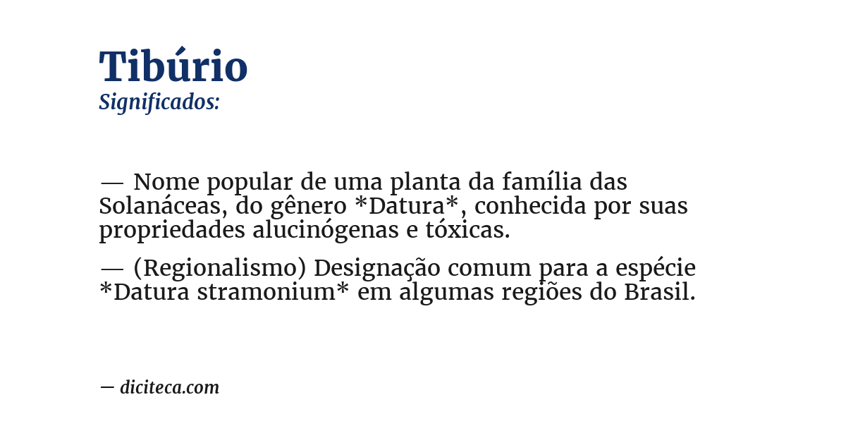 Significado de tibúrio