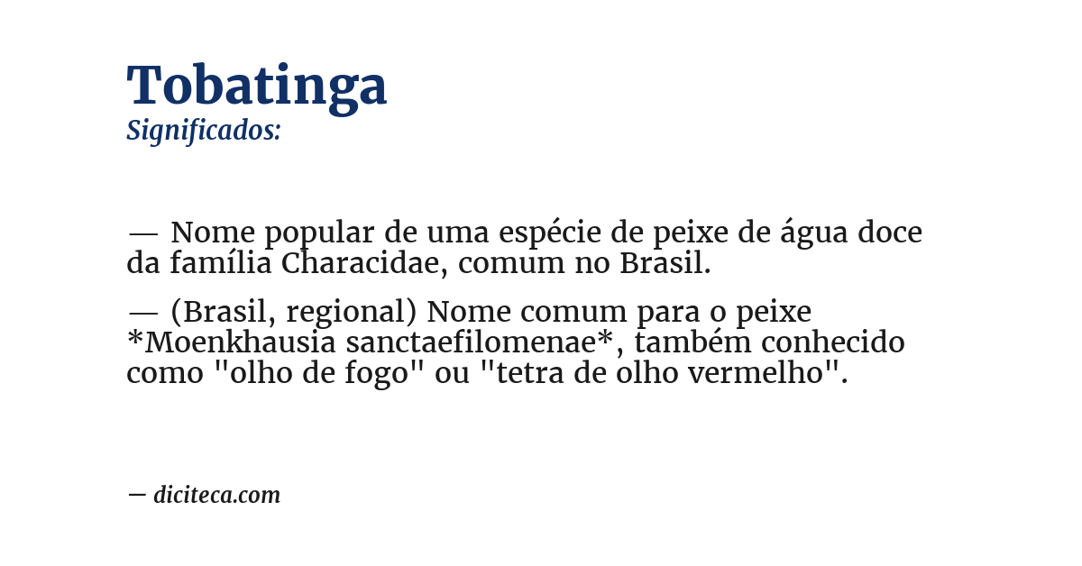 Significado de tobatinga