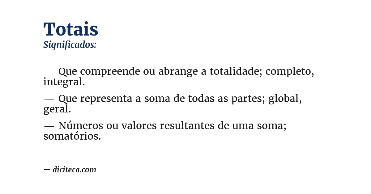 Significado de totais