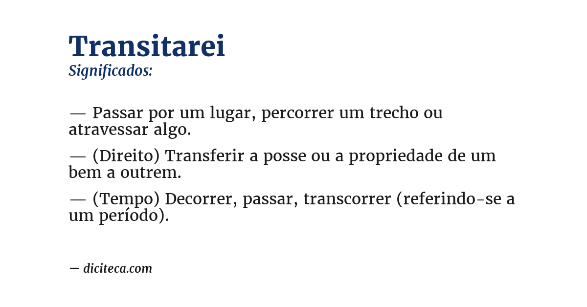 Significado de transitarei