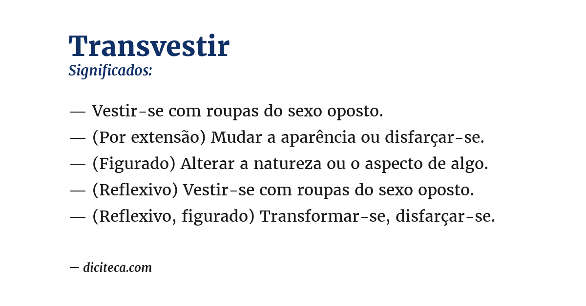 Significado de transvestir