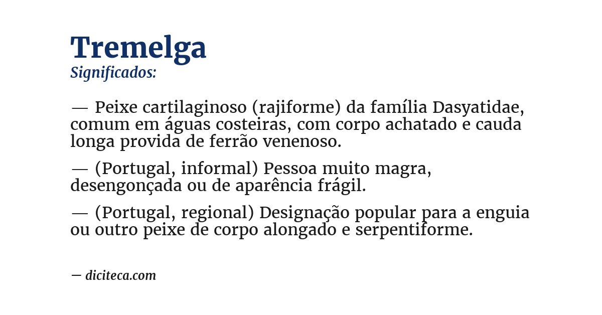 Significado de tremelga