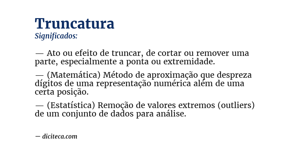 Significado de truncatura