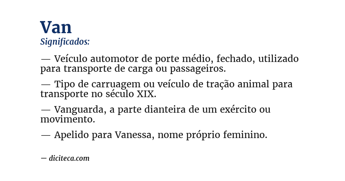 Significado de van