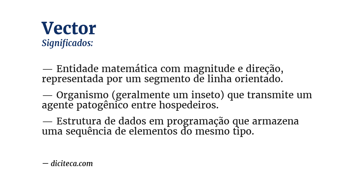 Significado de vector