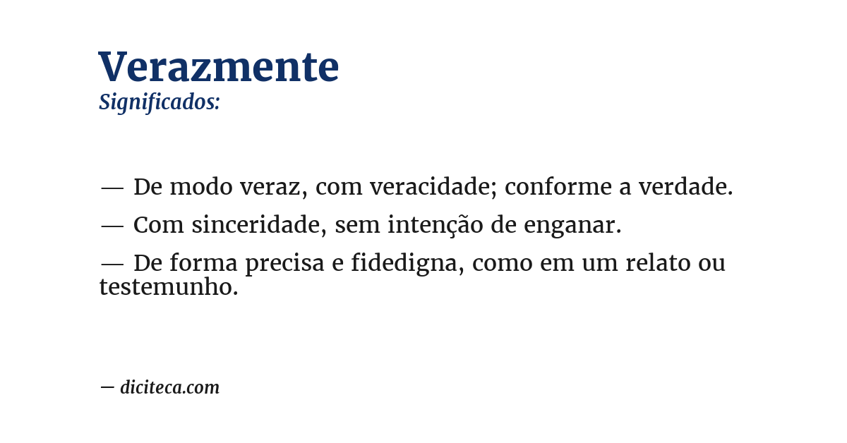 Significado de verazmente