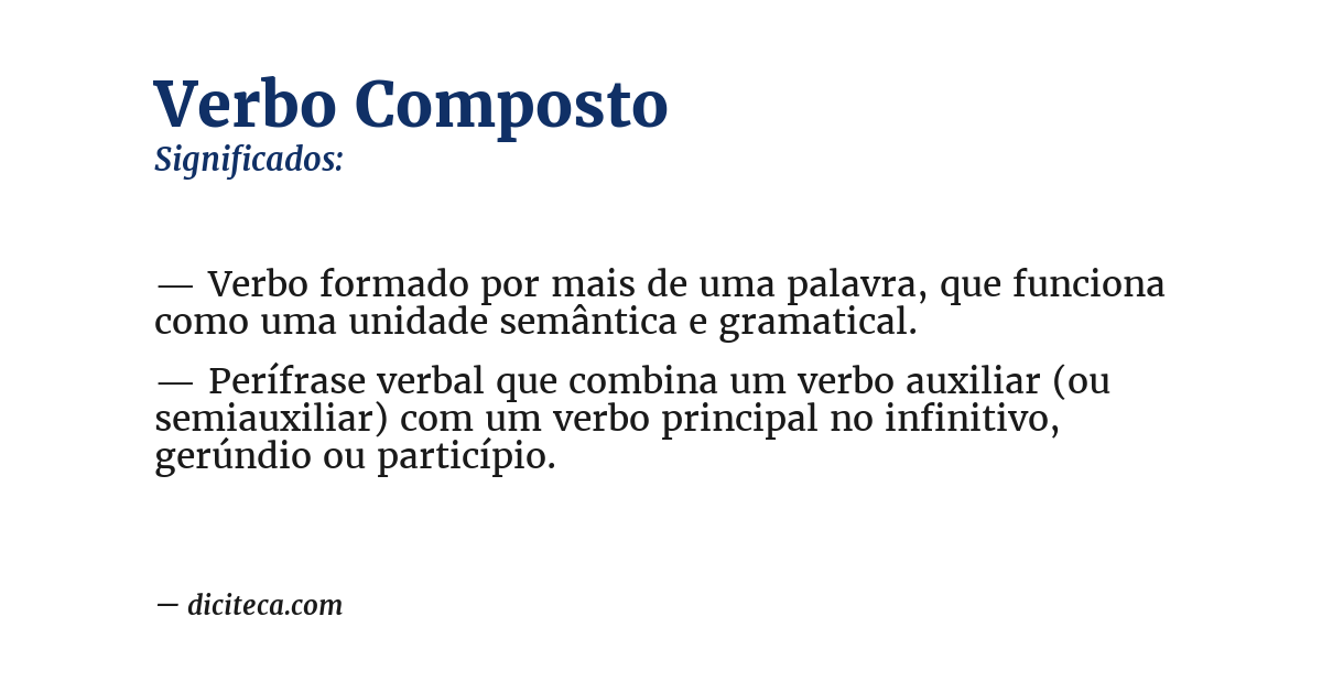 Significado de verbo composto
