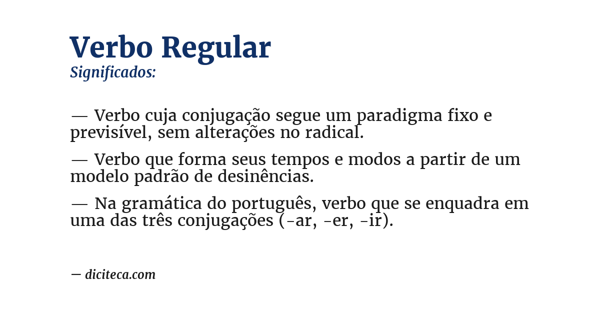 Significado de verbo regular