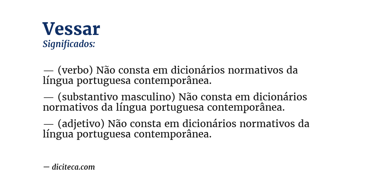 Significado de vessar