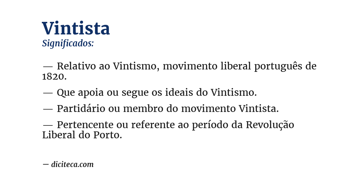 Significado de vintista