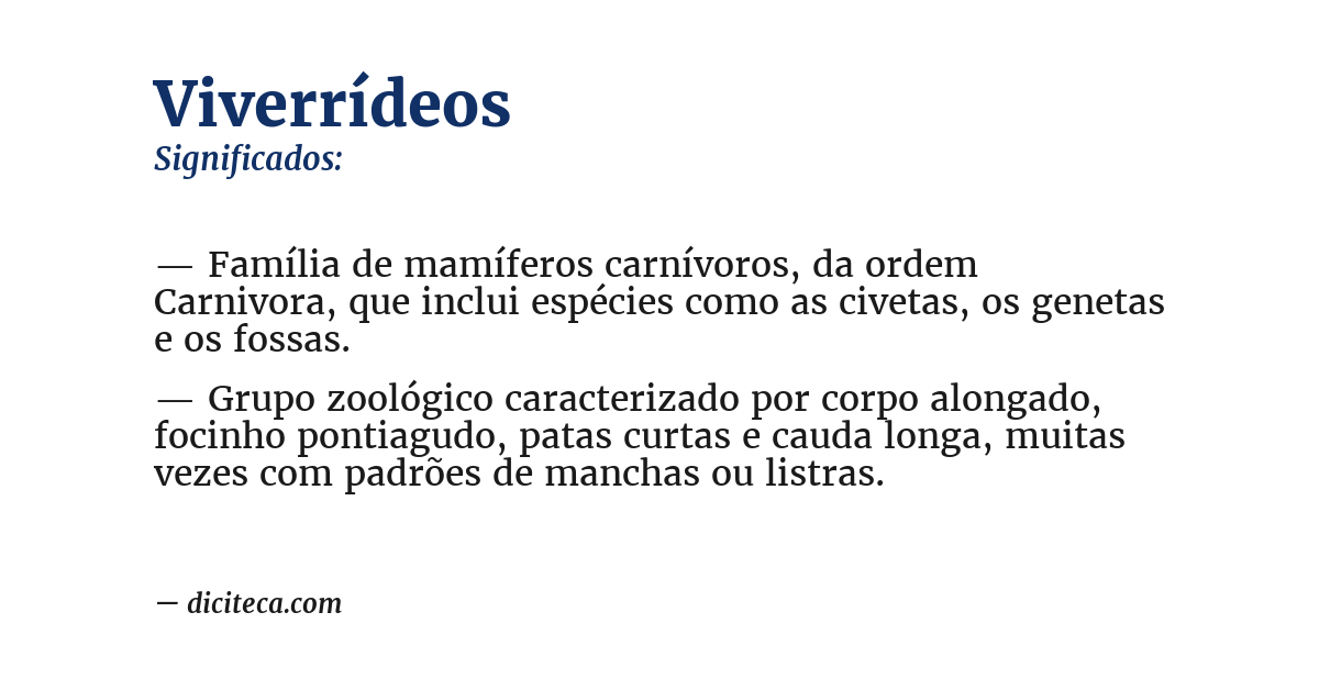 Significado de viverrídeos