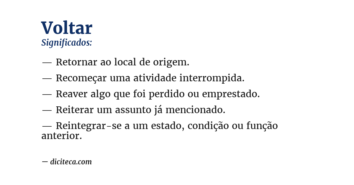 Significado de voltar