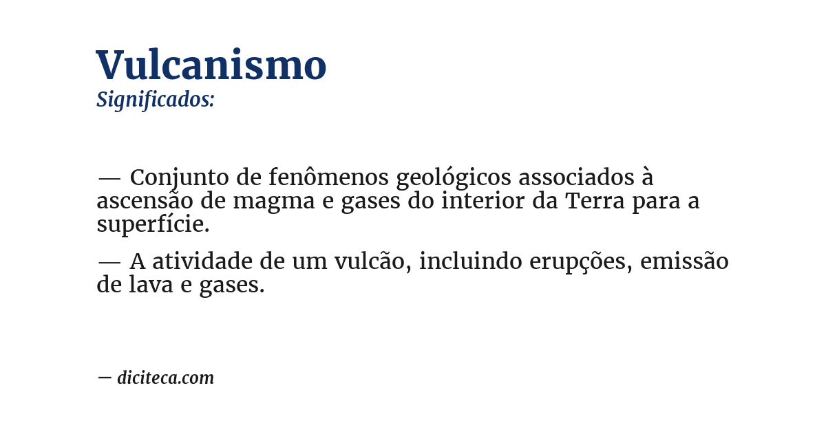Significado de vulcanismo