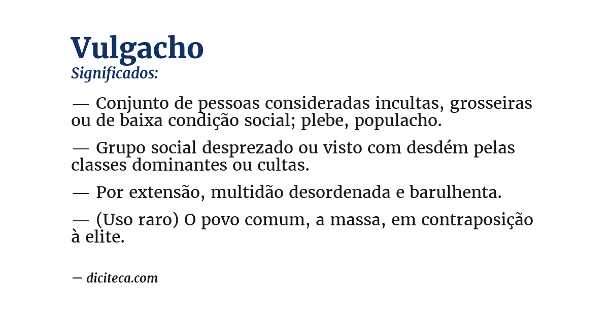 Significado de vulgacho