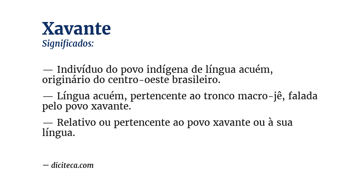 Significado de xavante