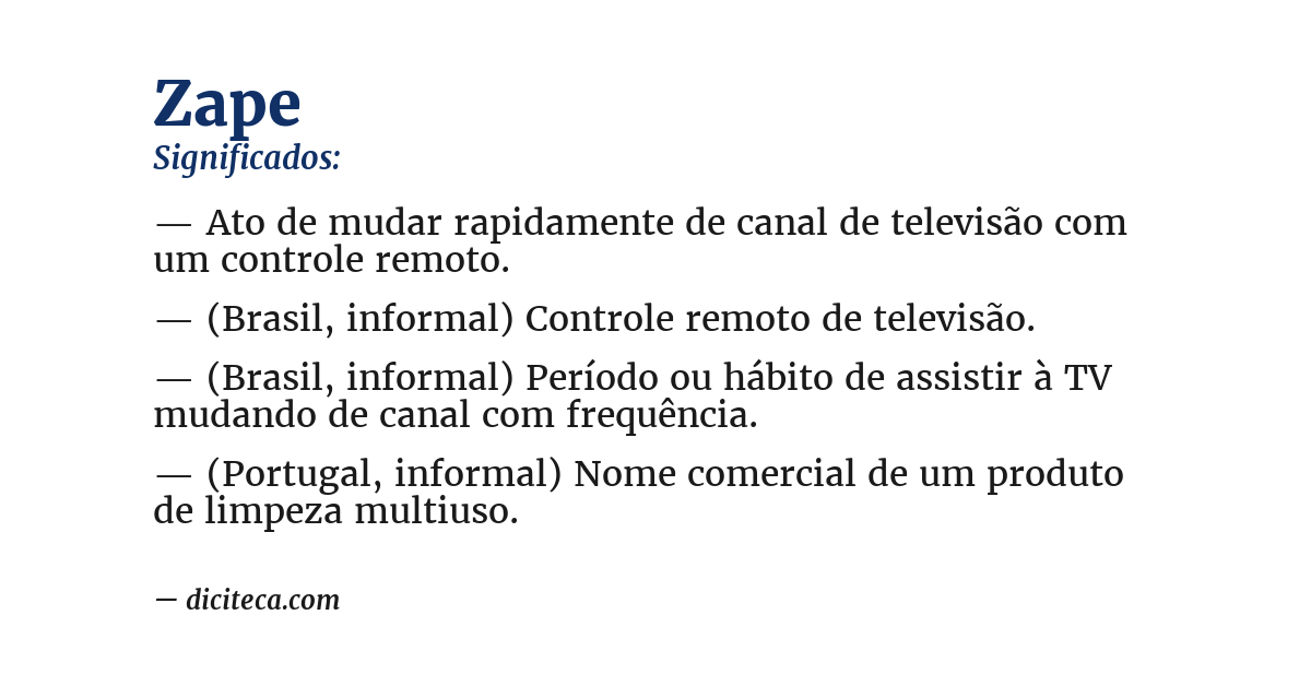 Significado de zape