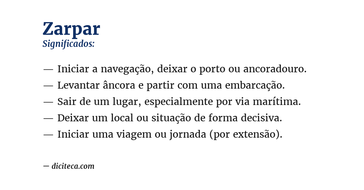 Significado de zarpar