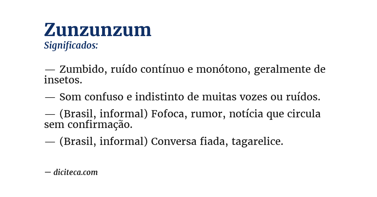 Significado de zunzunzum
