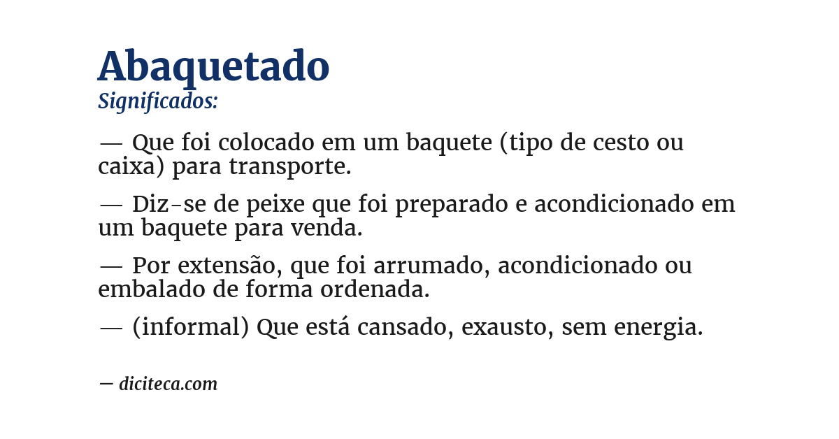 Significado de abaquetado