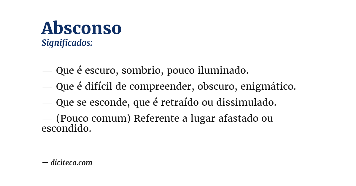 Significado de absconso