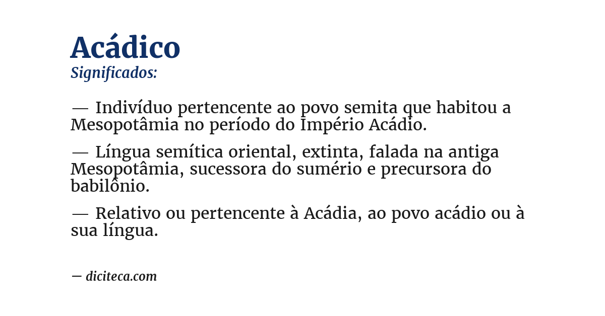 Significado de acádico